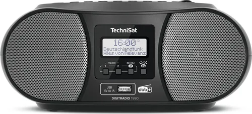 Technisat DigitRadio 1990 schwarz - Tragbares DAB+ Digitalradio mit Bluetooth, CD-Player und USB-Anschluss, vielseitiger Musikgenuss für Zuhause und unterwegs