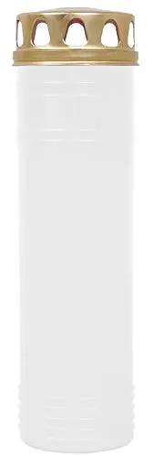 HS Candle Grabkerze Grablicht ca. 170h Brenndauer / 7-Tage Brenner (Weiß)