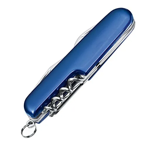 Edles 7-teiliges Aluminium Taschenmesser mit Gravur in Blau - Taschenmesser, personalisierbar für individuelle Geschenke und optimal für Outdoor-Abenteuer.