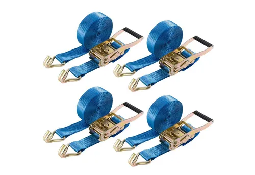 Arebos Spanngurt mit Ratsche zweiteilig mit Haken (Set, 4-St) Zurrkraft Gerade: 2000 daN/kg, Zurrkraft Umreifung: 4000 daN/kg