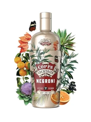Coppa Cocktails Negroni 0,7L, 14,9% Vol. - Fertig gemixter Cocktail mit Gin, Campari & Wermut, Ready to Serve - Bitterer italienischer Klassiker im Glas