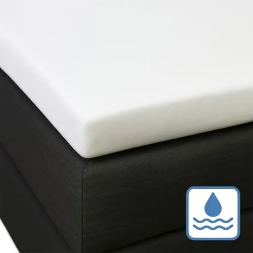 BETTWARENSHOP Matratzenschutzbezug für Matratzentopper - Matratzenbezüge, wasserdichter und allergikerfreundlicher Schutzbezug für Matratzenhöhen von 6 bis 10 cm, maschinenwaschbar bis 95°C für einfache Pflege.