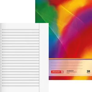 Brunnen Schulheft 104490323, Lineatur 3R, A4, 16 Blatt, liniert mit Rand