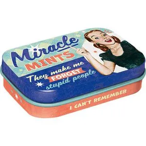 Nostalgic-Art Kräuterbonbons Miracle Mints, Pfefferminz, zuckerfrei, in Dose, 15g