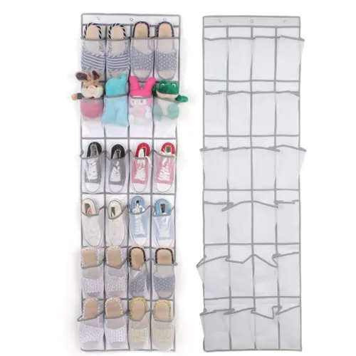 Bkrdty Schuhe Aufhängen Tür 24 taschen Schuhregal Tür Sichtbares Vliesgewebe Tür Schuh-organisator mit Haken für Schuhe Socken Spielzeug Beauty Accessoires