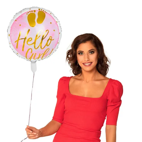 Folienballon 'Hello Girl!' Babyparty Geburtsfeier Partydekoration Geschlechterv