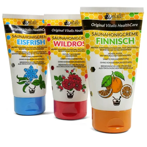 3x Vitalis Saunahonigcreme Wildrose Eisfrish Finnisch je 120ml