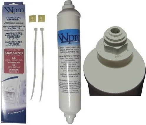 Whirlpool Wasserfilter USC100 - Wasserfilter für amerikanische Kühlschränke, bietet eine Lebensdauer von 6 Monaten und filtert bis zu 5670 Liter Wasser für reinen Genuss.