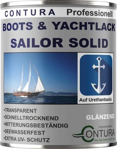 250ml - Contura Boots- & Yachtlack Hochglanz Bootslack Holzlack Hartlack Klarlack – Glänzend