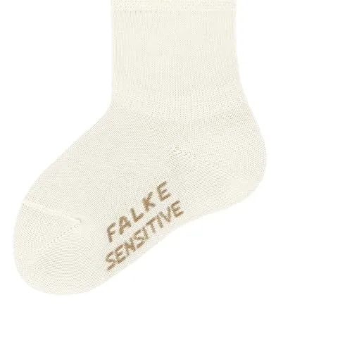 FALKE Unisex Baby Socken Sensitive B So Baumwolle mit Komfortbund 1 Paar, Weiß Off-White 2040, 62-68