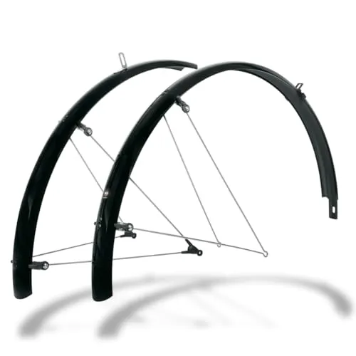 SKS Germany Bluemels Basic 28'' Schutzblech Set - Schwarz - Fahrradschutzbleche, robustes 45mm Set für optimalen Spritzschutz und mehr Fahrkomfort bei jedem Wetter.