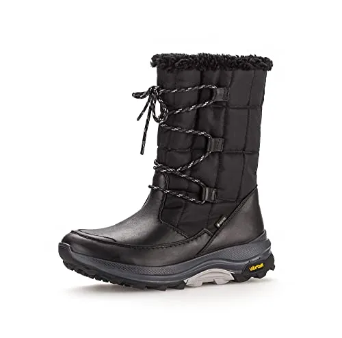 Gabor Damen Winterstiefel, Frauen Stiefel,Wechselfußbett,Warmfutter,uebergangsschuhe,Winterboots,schnürstiefel,schwarz (Webl.),37 EU / 4 UK