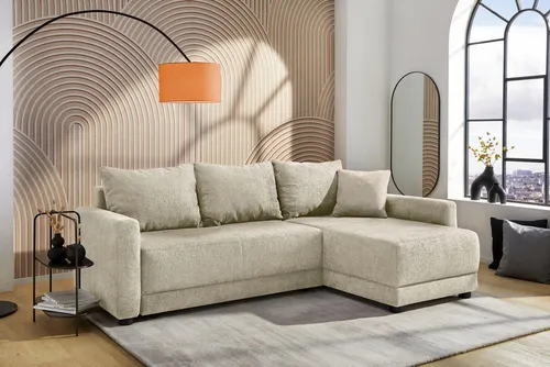 Jockenhöfer Gruppe Ecksofa Venezia L-Form mit Bettfunktion und Bettkasten - Praktisches Ecksofa »Venezia L-Form, B: 234 cm« von Jockenhöfer Gruppe mit Bettkasten und Zierkissen. Ideal für moderne Wohnzimmer, bietet es Platz und Komfort im stylishen Design.