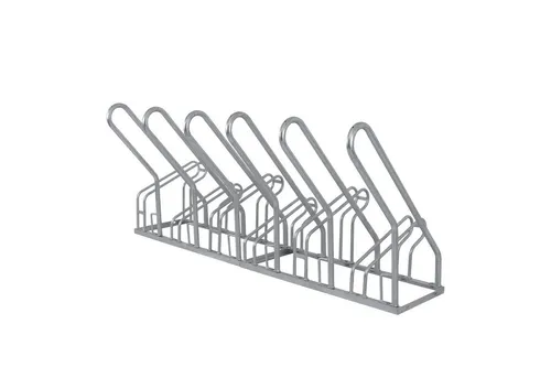 Fahrradständer Reihenparker Anlehnbügel 210x40x85 cm - Stabiler Fahrradständer für 6 Fahrräder, aus feuerverzinktem Stahl, ideal für öffentliche Bereiche oder Unternehmen.