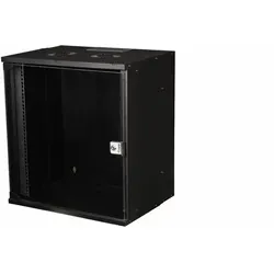 Equip Eco Mount 19' Schrank, 12HE, Schwarz - Robuster Wandmontage-Schrank für die effiziente Verwaltung von Netzwerkkomponenten. Mit durchdachter Kabelorganisation und Belüftungsschlitzen sorgt er für optimale Sicherheit und Funktionalität in jedem Raum.
