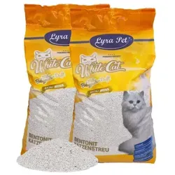 Liter Lyra Pet® White Cat® Katzenstreu Bentonit mit Babypuderduft 2 x 15