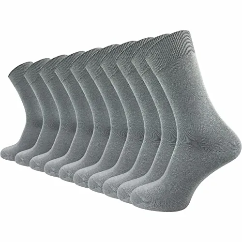 GAWILO Socken aus 100% Baumwolle (10 Paar) | Venenfreundlicher Komfortbund ohne drückende Naht - Hochwertige 100% Baumwollsocken in grau für Damen und Herren (43-46). Komfortbund für optimalen Sitz, ohne drückende Nähte. Ideal für den täglichen Einsatz, mit verstärkten Belastungszonen für lange Haltbarkeit.
