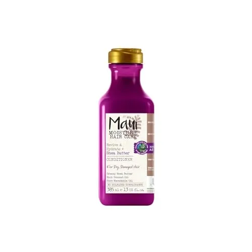 Maui Moisture Shea Butter Conditioner 385 ml, revitalisierende Haarspülung mit Aleo Vera, bei trockenem, geschädigten Haar, vegan, ohne Sulfate und Silikone