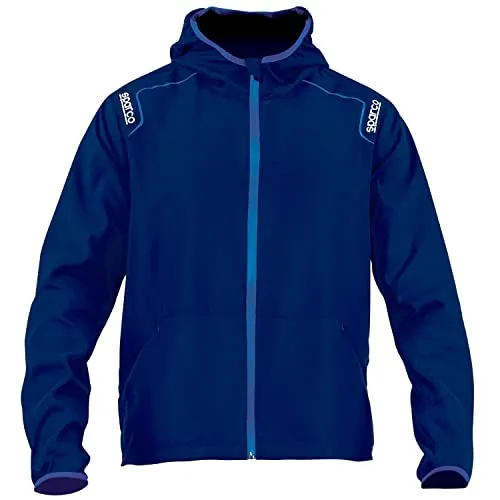 Sparco Windjacke S02405BM3L Blau Größe L - Funktionsjacke, wasserabweisend und ideal für sportliche Aktivitäten im Freien.