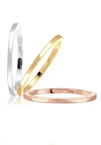 Elli Tricolor Stacking-Rings Ring-Set 3 tlg aus 925 Silber von Elli