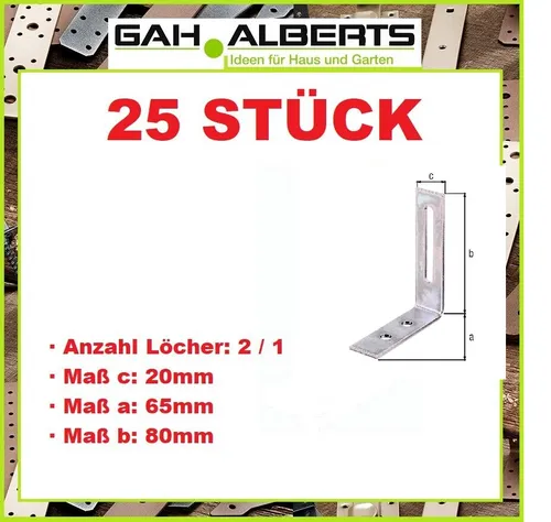 Alberts Verstellwinkel Holzverbinder 25x - Verstellbare Holzverbinder für stabile Verbindungen in Holz-Holz-Konstruktionen. Ideal für Innen- und Außenbereich dank korrosionsgeschützter Verzinkung. Qualität aus Deutschland, robust und langlebig.
