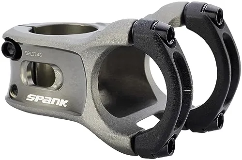 SPANK Split 35 Vorbau - Leichter Enduro Vorbau mit modernem Shotpeen Finish. Für optimale Anpassung an jeden Fahrstil erhältlich in verschiedenen Längen und mit geprüftem 6-Series Alloy für hohe Langlebigkeit.