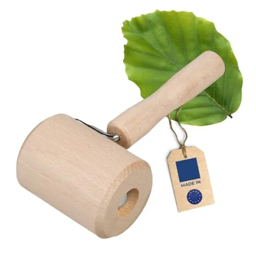 HOFMEISTER® Teigroller für Backblech Ecken, 17 cm, gleichmäßiges Teig Ausrollen an der Kante, Naturprodukt aus heimischem Buchen-Holz, zylindrisch Eckenroller, Teigroller Backzubehör