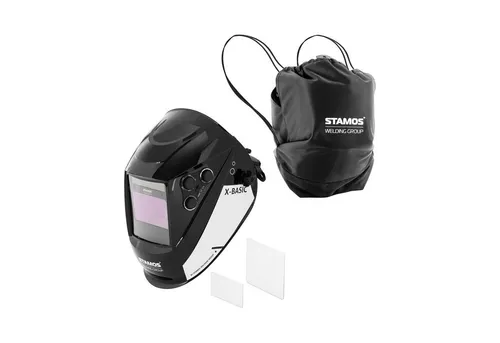 Stamos Welding Group Schweißhelm X-BASIC - farbiges Sichtfeld - Arbeits- & Schutzkleidung: Der leichte X-BASIC Schweißhelm bietet ein großes Sichtfeld von 100 x 60 mm und schützt zuverlässig bei allen Schweißmethoden mit schneller Reaktionsgeschwindigkeit von 1/25000 s.