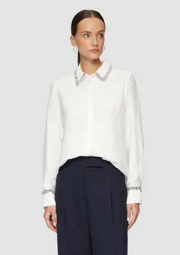 s.Oliver Langarmbluse Bluse Strukturierte Hemdbluse aus Viskosemix mit dekorativen Details
