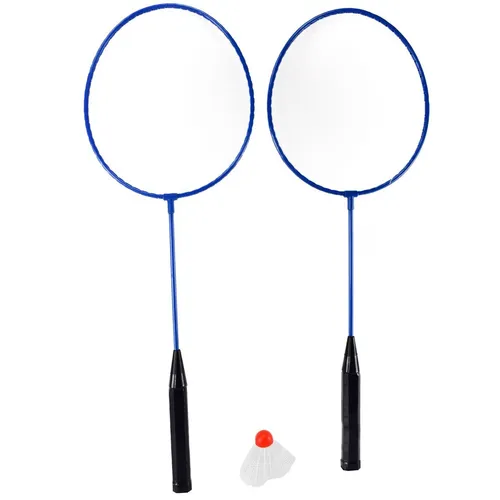 Federball Set 3-tlg. Badmintonschläger ca. 60 x 20 cm in Blau mit Federball