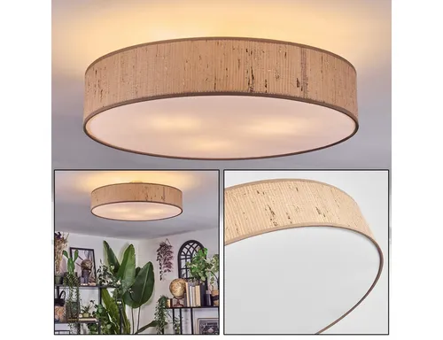 hofstein Deckenleuchte Boho aus Metall und Seegras, 60 cm, E27 - Stilvolle Deckenleuchte im Boho-Style für Innenräume. Mit einem Durchmesser von 60 cm und einer modernen Kombination aus Metall und Naturmaterialien setzt sie harmonische Akzente in jedem Raum.