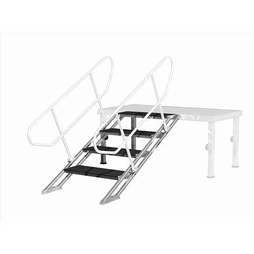 lightmaXX ALU-STAGE Vario Treppe 600 - Robuste Stahl-Treppe für Bühnenhöhen von 60-100cm, wetterfest und mit rutschfester Oberfläche für sicheren Halt. Ideal für den Außenbereich und leicht montierbar.