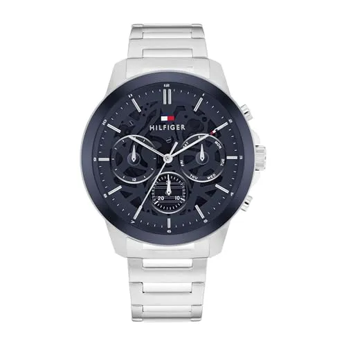 Tommy Hilfiger Multi Zifferblatt Quarz Uhr für Herren - Armbanduhren für Herren mit multifunktionalem Werk, edlem Edelstahlarmband und 5 ATM wasserdicht – ideal für den stilvollen, aktiven Alltag.