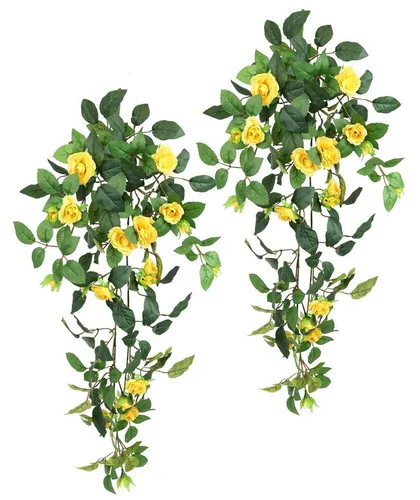 Kunstblume Künstlicher Rosenhänger, I.GE.A., Höhe 74 cm, Rosenranke Rosenbogen Rosen Blume Rosengirlande Deko Busch