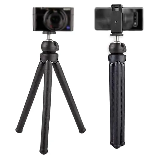 Lens-Aid Flexibles Stativ Light – Handy/Smartphone & Kamera Mini Stativ, iPhone kompatibel, mit 360° Kugelkopf, ideal für Vlogs, YouTube & Urlaub (nur 305g)