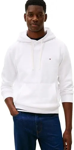 Tommy Hilfiger Herren Hoodie Essential Fleece Regular Fit, Weiß, 3XL - Kapuzenpullover für Herren, ikonisches Design mit weichem Material und optimaler Passform, ideal für Sport und Alltag.