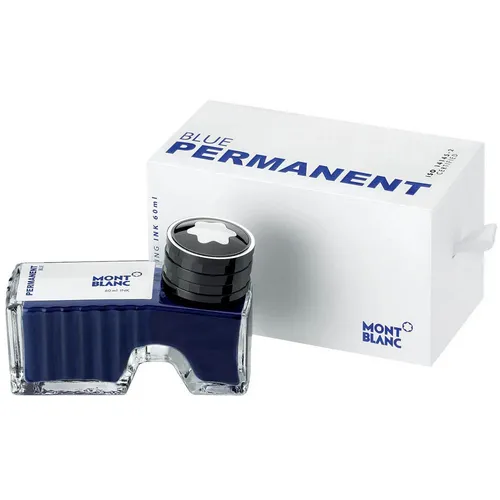 MONTBLANC Tintenglas 60ml blau MB128195/107756 - Grafik- & Zeichenbedarf: Hochwertiges Tintenglas mit 60ml blauer Tinte, ideal für präzises Schreiben und Zeichnen.