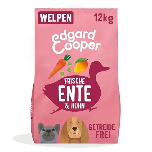 Edgard & Cooper Trockenfutter für Welpen, Fabelhafte Freilaufente & Huhn - Hundefutter für Welpen, reich an frischem Fleisch und wertvollen Proteinen, fördert die Muskelentwicklung und unterstützt die Gesundheit mit einer getreidefreien Rezeptur.