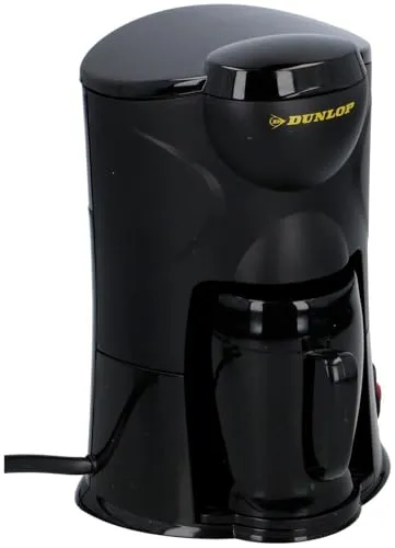 Dunlop 1-Tassen-Kaffeemaschine 170W - Kaffeepad- & Kapselmaschinen, kompakt und ideal für unterwegs, mit Dauerfilter für umweltfreundlichen Kaffeegenuss.