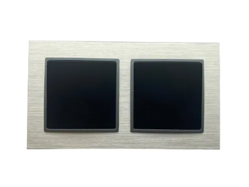 Lichtideen Schalter 3172 ABELKA ALU si/sw 1x Wechselschalter 1x Taster (Taster, Schalter, Anennendose, Steckdose mit USB lieferbar)