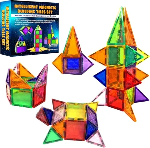 Desire Deluxe Magnetische Kachel-Bausteine – Kreatives Lernspielzeug für Kinder ab 3 Jahren