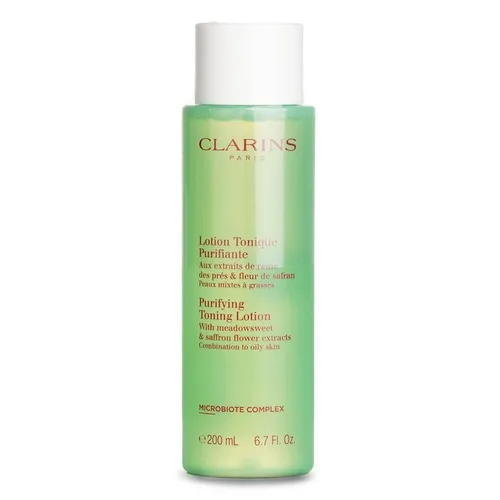 Clarins Tonic-Lotion Purifiante mit Spitzwegerich- und Safranblüten-Extrakten - Reinigungswasser für ein frisches Hautgefühl, ideal zur Unterstützung der täglichen Pflege und für ein strahlendes Aussehen.