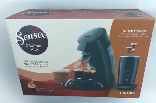Philips Senseo Original Kaffeemaschine HD6553 mit Milchaufschäumer - Kaffeepadmaschine in Schwarz mit integriertem Milchaufschäumer für perfekten Milchkaffee. Ideal für Cappuccino und Latte Macchiato. Genießen Sie vielseitige Kaffeevariationen!