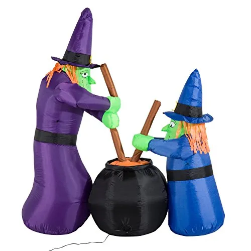 HOMCOM Aufblasbare Hexen Hexenkessel Figur von HOMCOM