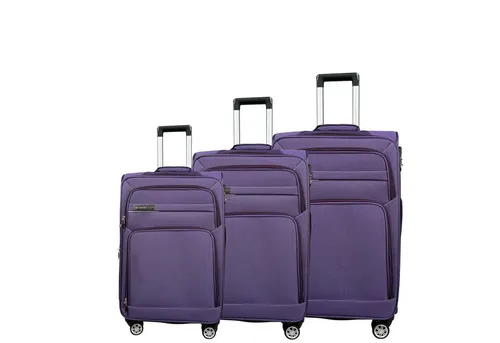 MTB Kofferset Reisekoffer Handgepäck Tasche Trolley Koffer Stoffkoffer 3er Set, (Spar-Set, 360 Grad Rollen), Dehnungsfuge, Extra leicht, Extrem Robust, Raumteiler