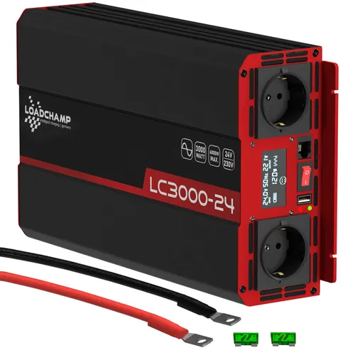 Loadchamp Wechselrichter 24V 3000W Reiner Sinus Inverter