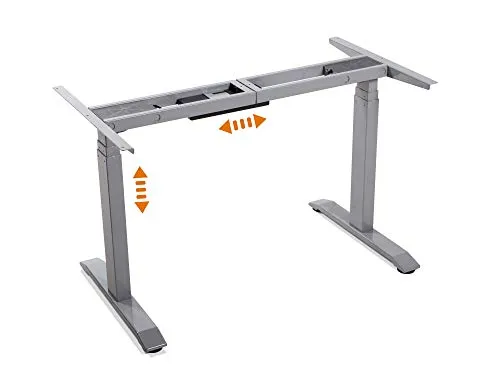 moebel-eins elektrisch höhenverstellbares Schreibtisch-Gestell Office One - Höhenverstellbares Tischgestell mit Memory-Steuerung für individuelle Anpassung, ideal für ergonomisches Arbeiten, Grau.