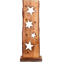 näve LED Gartenleuchte LED-Holz-Weihnachtsleuchte Sternemotiv, Weihnachtsdeko aussen, LED fest integriert, Warmweiß, incl. 23x LEDs 2800K,incl. Batteriefach mit Timerfunktion (6on/18off)