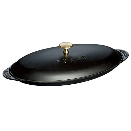 STAUB Gusseisen Ofenform mit Deckel, 31 cm, Schwarz - Hochwertige Servierplatte aus Gusseisen, ideal für energiesparendes Kochen auf allen Herdarten inkl. Induktion. Langanhaltende Wärmespeicherung für köstliche Gerichte.