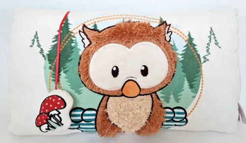 Nici 47094 Kissen Baby-Eule Owlino Plüsch Kissen rechteckig 43x25cm Dekokissen